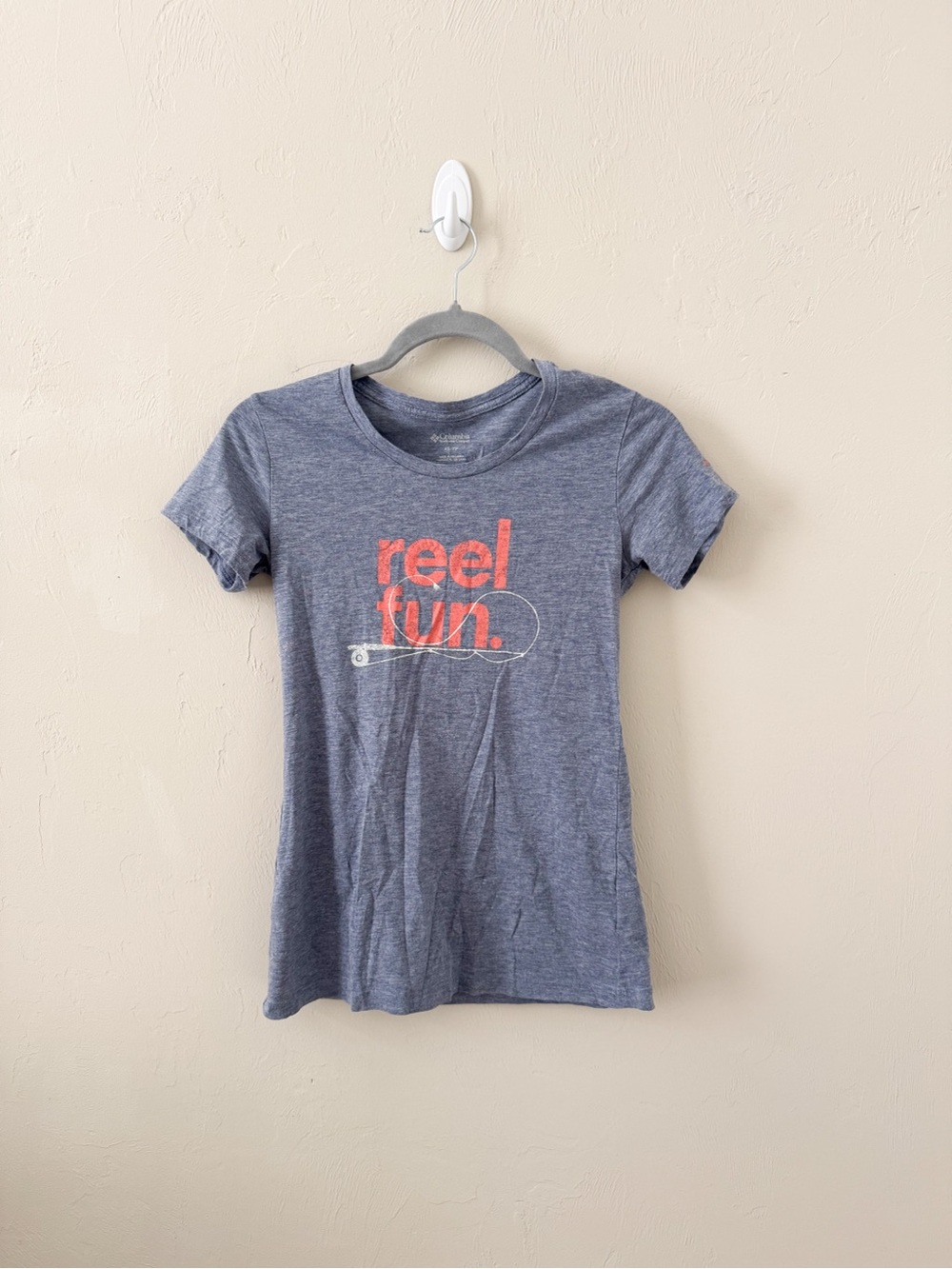 Columbia Heather Blue 'reel fun.' Graphic Tee